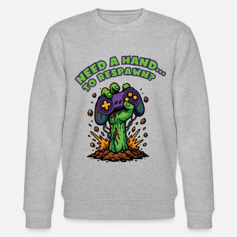 Zombie-Hand-Respawn-Controller - Stanley/Stella Unisex Bio-Sweatshirt CHANGER  - Grau meliert