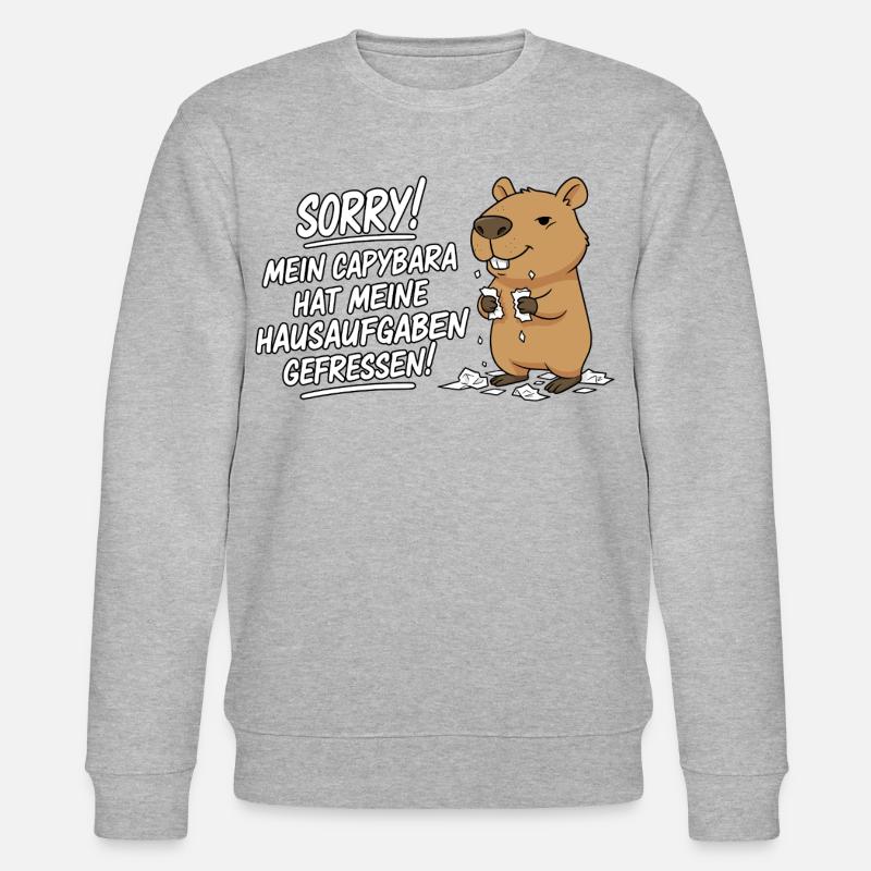 Pardon! Capybara a mangé mes devoirs - Sweat bio CHANGER Stanley/Stella Unisexe - gris chiné