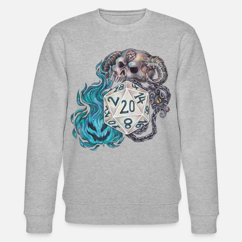 RPG Tabletop D20 Dice Gift Warlock - Stanley/Stella CHANGER Unisex Organic Sweatshirt - heather grey