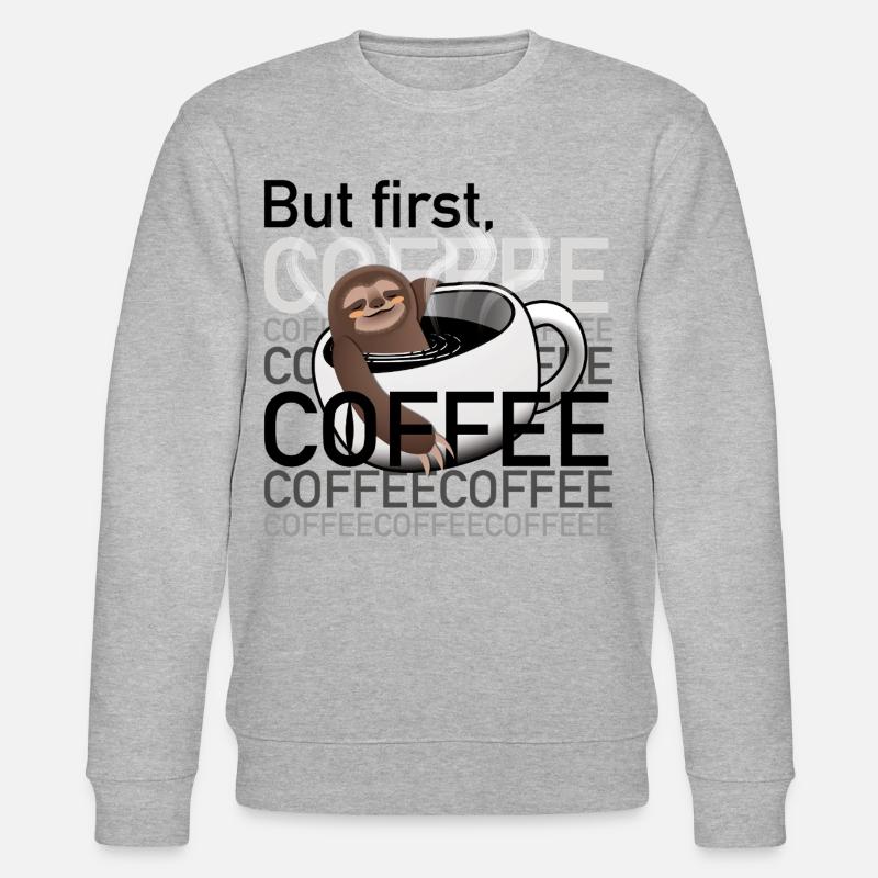 Sloth_in_coffee_cup - Stanley/Stella Unisex Bio-Sweatshirt CHANGER  - Grau meliert