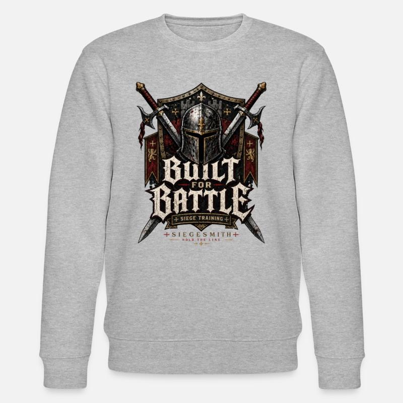 Crusader: Built For battle - Stanley/Stella CHANGER Unisex Organic Sweatshirt - heather grey