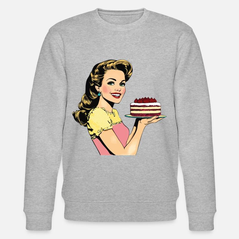 Cuisson Gâteau Cuisson Reine Cuisson Fée Boulanger Pop Art - Sweat bio CHANGER Stanley/Stella Unisexe - gris chiné