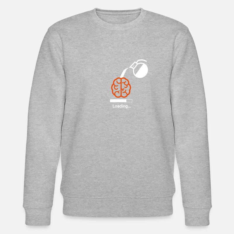 Coffee loading to Brain - Stanley/Stella Unisex Bio-Sweatshirt CHANGER  - Grau meliert