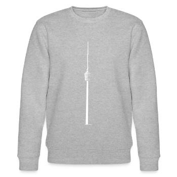 Fernsehturm#20 - Stanley/Stella Unisex Bio-Sweatshirt CHANGER  - Grau meliert - Vorne - Nik (191cm) & Marisol (170cm)