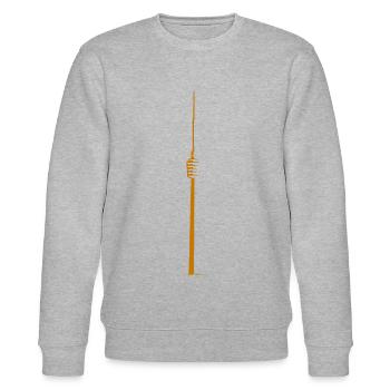 Fernsehturm#19 - Stanley/Stella Unisex Bio-Sweatshirt CHANGER  - Grau meliert - Vorne - Nik (191cm) & Marisol (170cm)