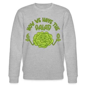 60 Now we have the salad - Geschenk 60. Geburtstag - Stanley/Stella Unisex Bio-Sweatshirt CHANGER  - Grau meliert - Vorne - Nik (191cm) & Marisol (170cm)