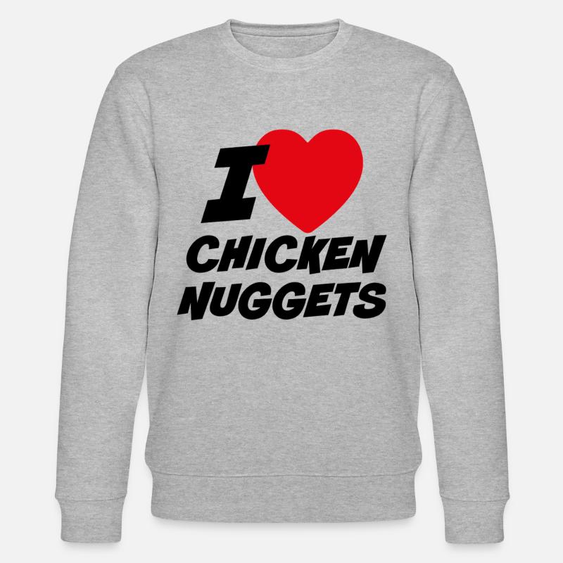 Ich liebe Chicken Nuggets - Stanley/Stella Unisex Bio-Sweatshirt CHANGER  - Grau meliert