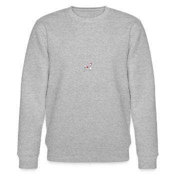 heart baton character - Stanley/Stella CHANGER Unisex Organic Sweatshirt - heather grey - Front - Nik (191cm) & Marisol (170cm)