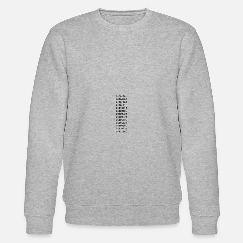 "J'AIME BINARY" en binaire. - Sweat bio CHANGER Stanley/Stella Unisexe - gris chiné