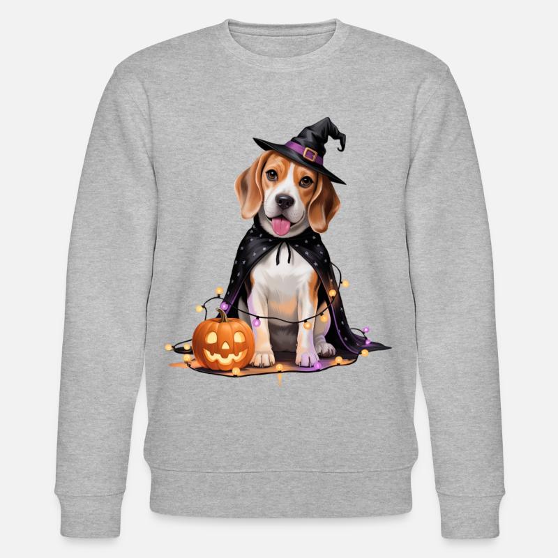 Beagle Hund Halloween - Stanley/Stella Unisex Bio-Sweatshirt CHANGER - Grau meliert