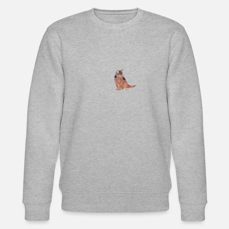 Chat Mandala - Sweat bio CHANGER Stanley/Stella Unisexe - gris chiné