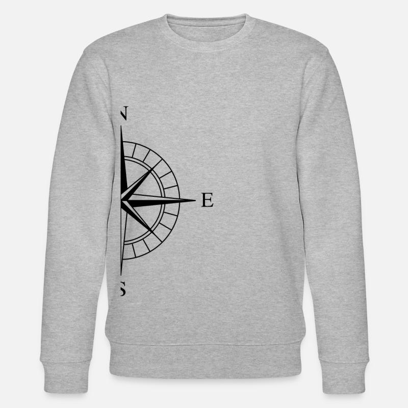 Compass wind rose - Stanley/Stella CHANGER Unisex Organic Sweatshirt - heather grey