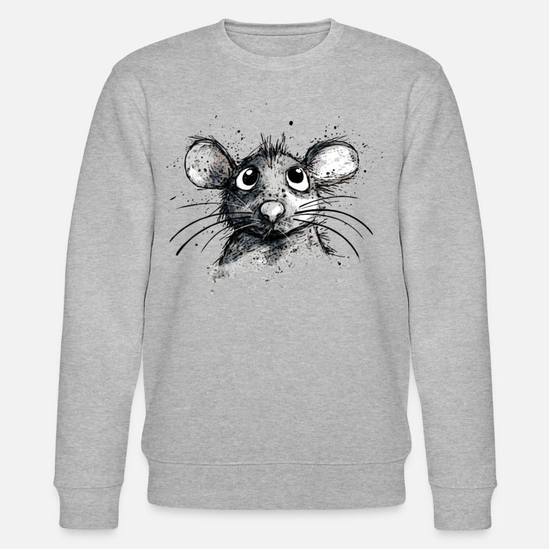 Cartoon-Maus - Stanley/Stella Unisex Bio-Sweatshirt CHANGER  - Grau meliert