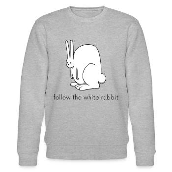 follow the white rabbit - Stanley/Stella CHANGER Unisex Organic Sweatshirt - heather grey - Front - Nik (191cm) & Marisol (170cm)