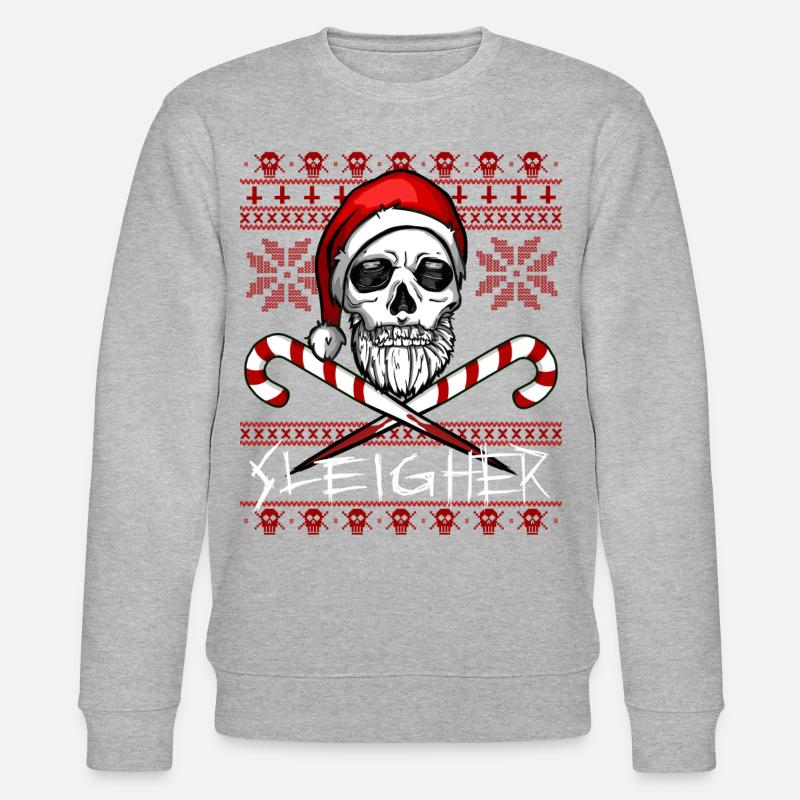 Sleigher Ugly Christmas Sweater - Stanley/Stella Unisex Bio-Sweatshirt CHANGER - Grau meliert