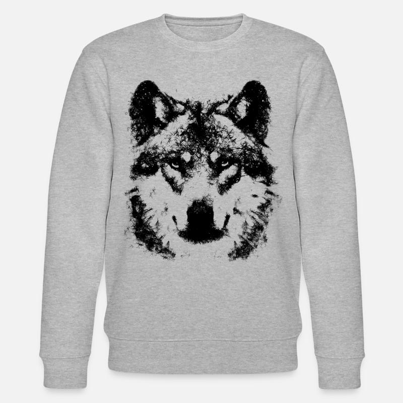 Wolf aus Strichen - Stanley/Stella Unisex Bio-Sweatshirt CHANGER  - Grau meliert