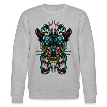 Feline - Stanley/Stella CHANGER Unisex Organic Sweatshirt - heather grey - Front - Nik (191cm) & Marisol (170cm)
