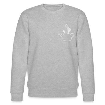 minimalistische Zimmerpflanze - Stanley/Stella Unisex Bio-Sweatshirt CHANGER  - Grau meliert - Vorne - Nik (191cm) & Marisol (170cm)