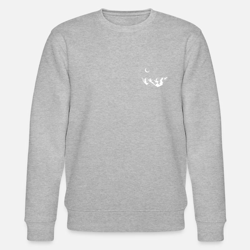 Mountain Range Night Sky - Stanley/Stella Unisex Bio-Sweatshirt CHANGER  - Grau meliert