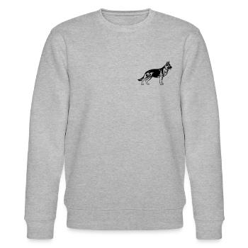 Schäferhund gerader Rücken personalisierbar - Stanley/Stella Unisex Bio-Sweatshirt CHANGER  - Grau meliert - Vorne - Nik (191cm) & Marisol (170cm)