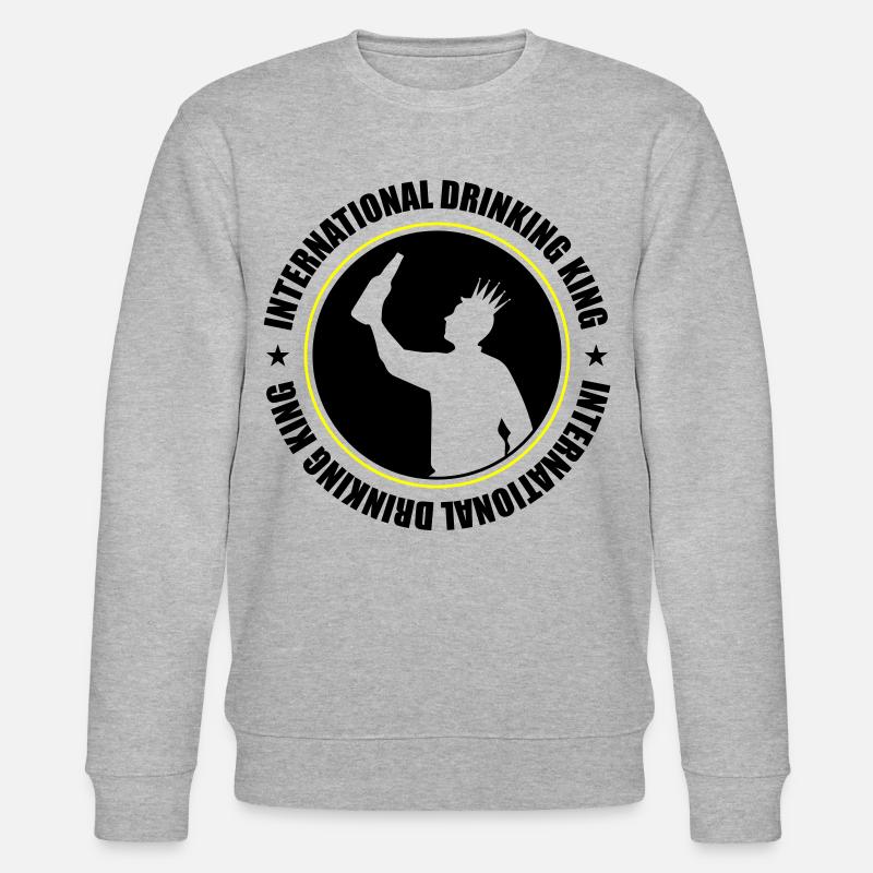 Drinking King Party Spruch - Stanley/Stella Unisex Bio-Sweatshirt CHANGER  - Grau meliert