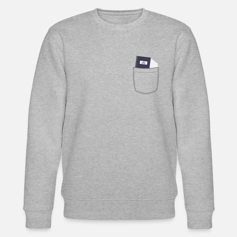 Brusttasche mit Notizheft - Stanley/Stella Unisex Bio-Sweatshirt CHANGER  - Grau meliert