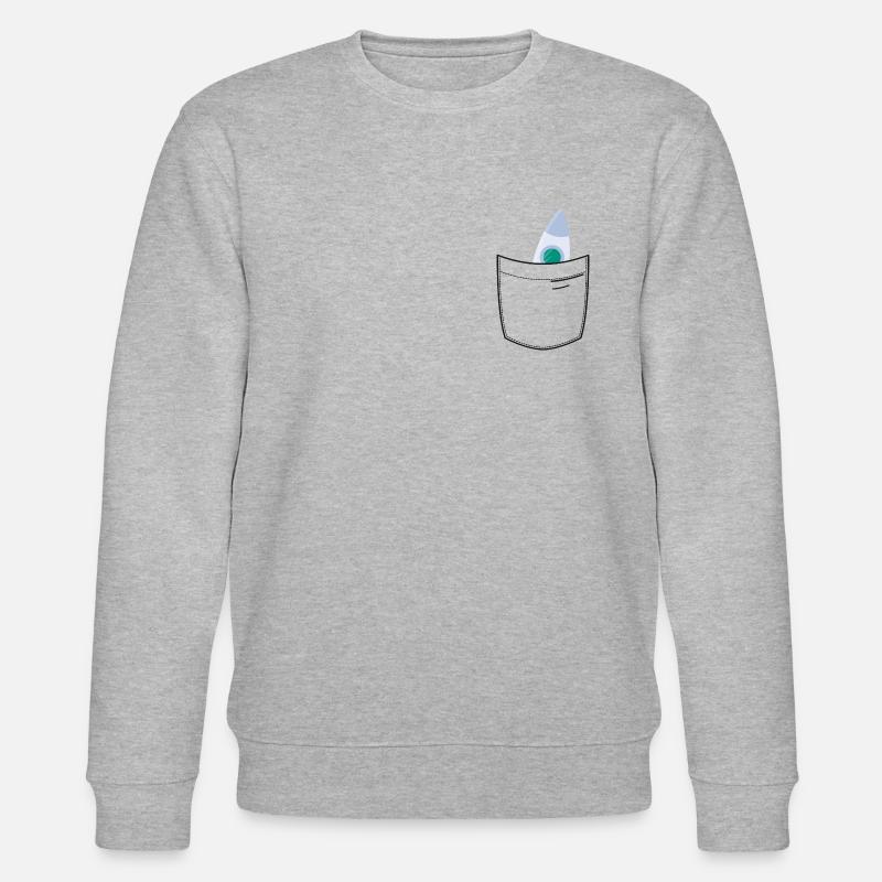 Rakete in der Brusttasche - Stanley/Stella Unisex Bio-Sweatshirt CHANGER  - Grau meliert