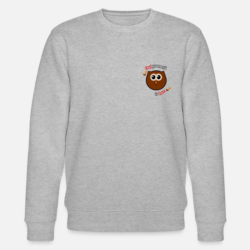Eulenliebe - Stanley/Stella Unisex Bio-Sweatshirt CHANGER  - Grau meliert