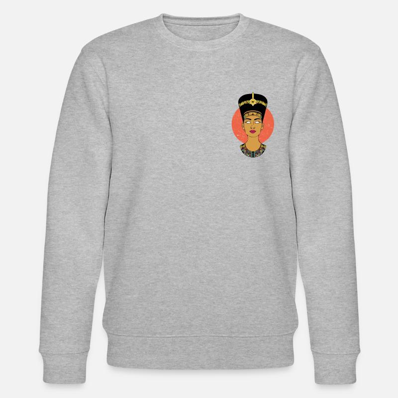 Illuminati Nofretete - Sonnengott - Stanley/Stella Unisex Bio-Sweatshirt CHANGER  - Grau meliert