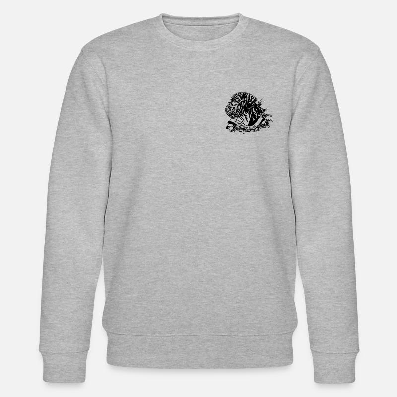 Deutscher Boxer an Retro-Banner 1 - Stanley/Stella Unisex Bio-Sweatshirt CHANGER  - Grau meliert
