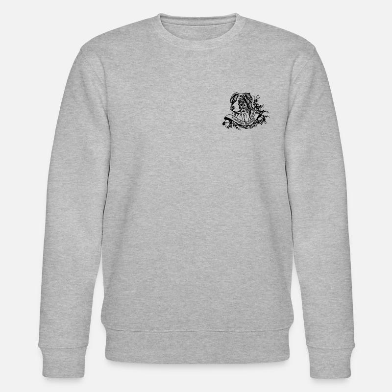 Australian Shepherd an Retro Banner - Stanley/Stella Unisex Bio-Sweatshirt CHANGER  - Grau meliert