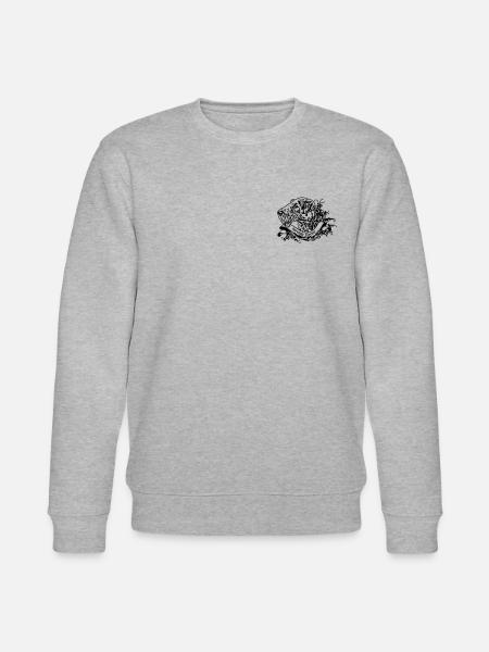Airedale Terrier an Retro Banner - Stanley/Stella Unisex Bio-Sweatshirt CHANGER  - Grau meliert