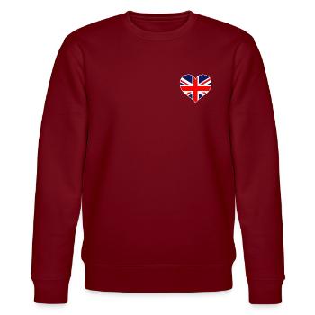 Union Jack Heart I Love Great Britain UK Drapeau - Sweat bio CHANGER Stanley/Stella Unisexe - bordeaux - Devant - Nik (191cm) & Marisol (170cm)