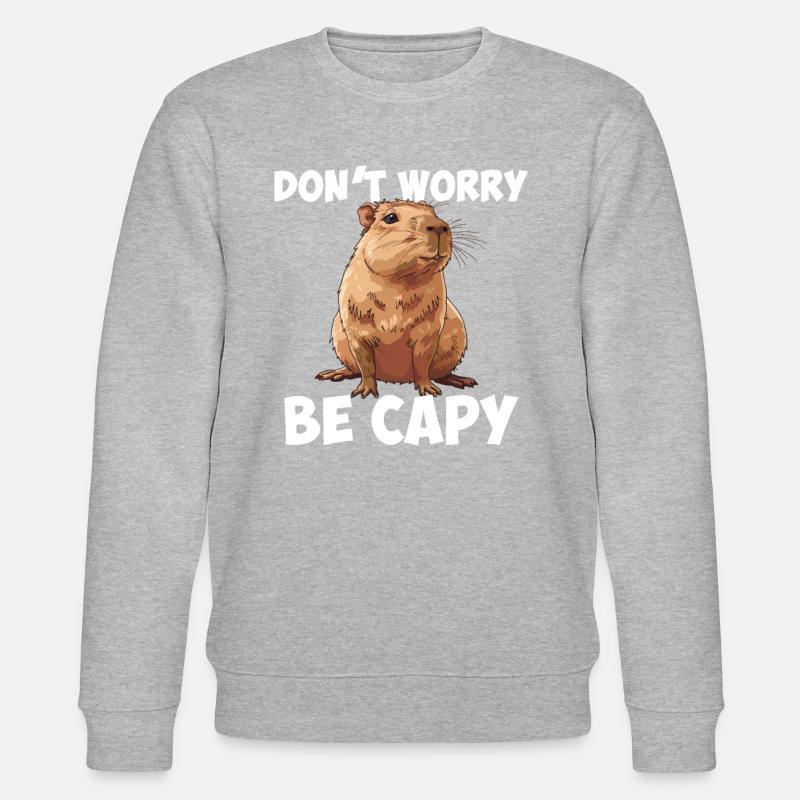 Capybara be capy - Stanley/Stella Unisex Bio-Sweatshirt CHANGER  - Grau meliert