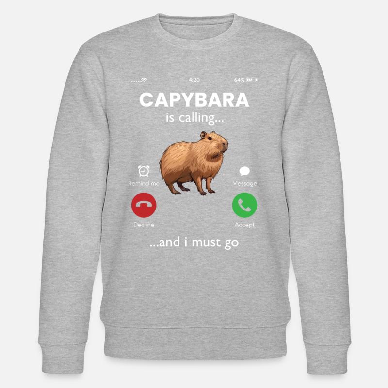 Capybara is calling - Stanley/Stella Unisex Bio-Sweatshirt CHANGER  - Grau meliert