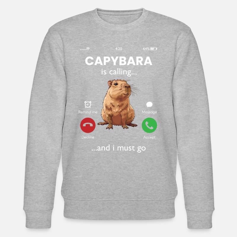 Capybara appelle - Sweat bio CHANGER Stanley/Stella Unisexe - gris chiné