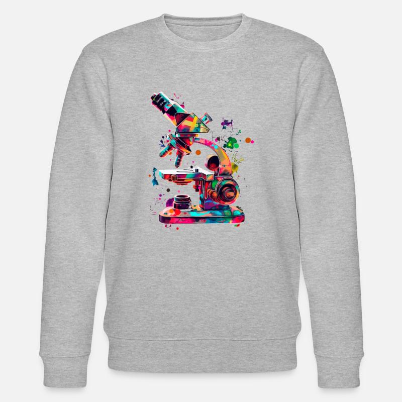 Microscopy Scientist Biologist Microscope - Stanley/Stella CHANGER Unisex Organic Sweatshirt - heather grey