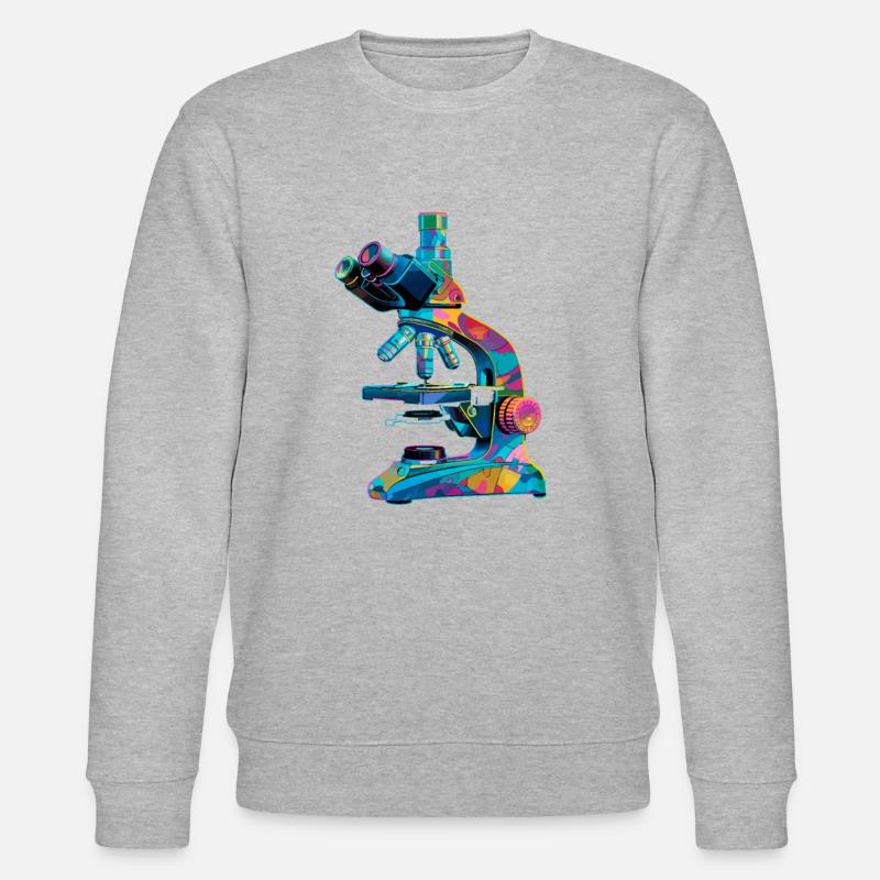 Microscopy Scientist Biologist Microscope - Stanley/Stella Unisex Bio-Sweatshirt CHANGER - Grau meliert