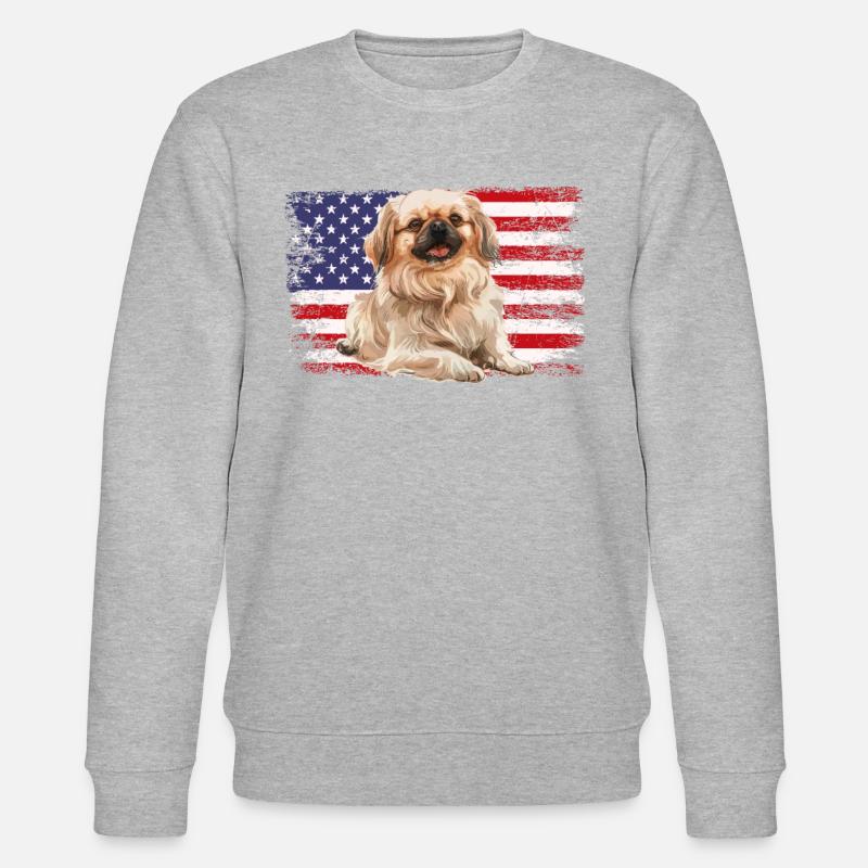 Drapeau pékinois américain - Sweat bio CHANGER Stanley/Stella Unisexe - gris chiné