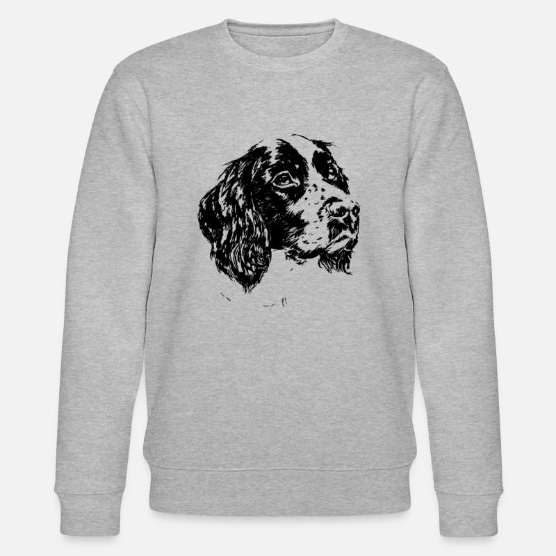 springer spaniel - Stanley/Stella Unisex Bio-Sweatshirt CHANGER  - Grau meliert