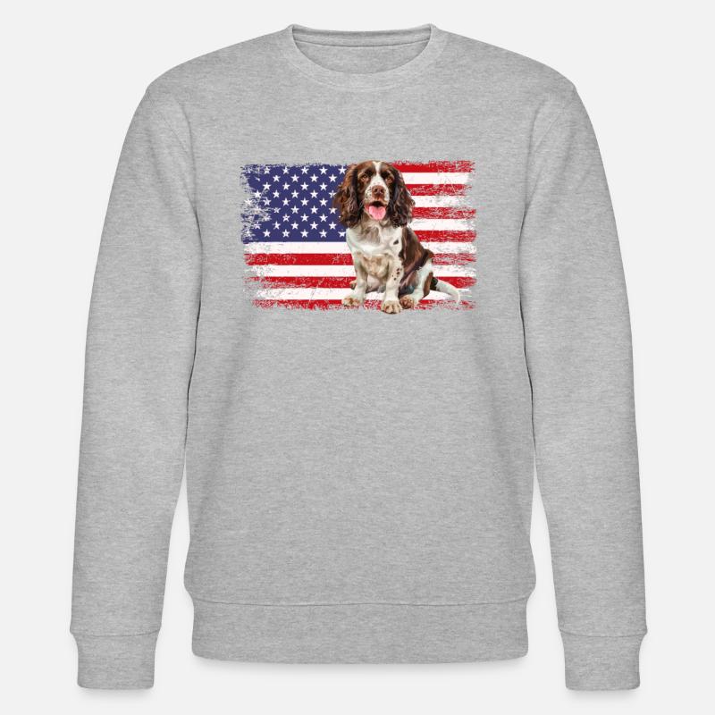 springer spaniel - Stanley/Stella Unisex Bio-Sweatshirt CHANGER - Grau meliert