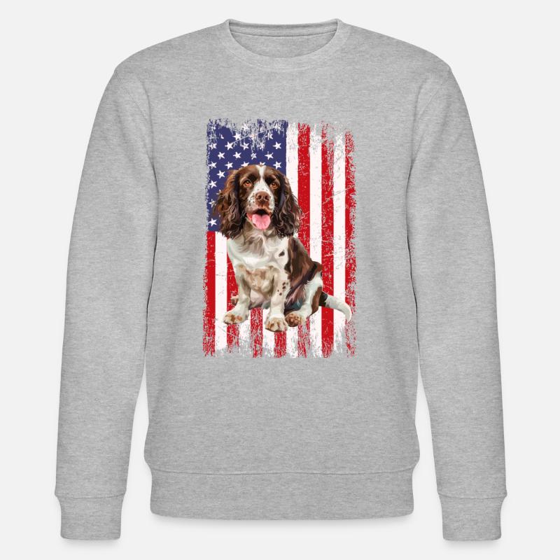 springer spaniel - Stanley/Stella Unisex Bio-Sweatshirt CHANGER  - Grau meliert