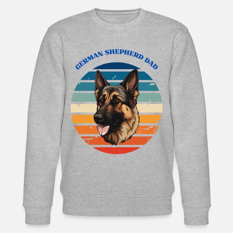 Deutscher Schäferhund Papa - Stanley/Stella Unisex Bio-Sweatshirt CHANGER  - Grau meliert