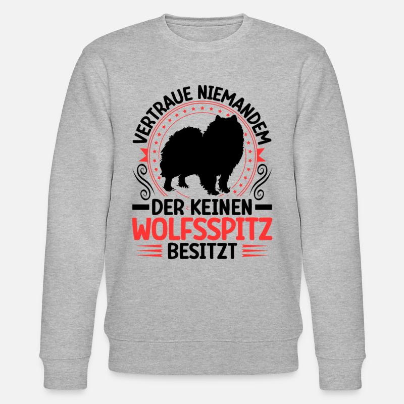 Wolfsspitz Ich besitze einen Keeshond - Stanley/Stella Unisex Bio-Sweatshirt CHANGER - Grau meliert