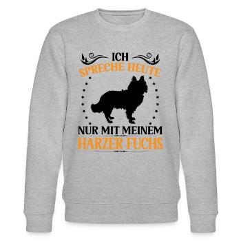 Harzer Fuchs Spreche nur mit Altdeutscher Hütehund - Stanley/Stella Unisex Bio-Sweatshirt CHANGER  - Grau meliert - Vorne - Nik (191cm) & Marisol (170cm)
