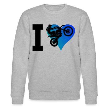 Herren Freestyle Motocross Motocross Supermoto - Stanley/Stella Unisex Bio-Sweatshirt CHANGER  - Grau meliert - Vorne - Nik (191cm) & Marisol (170cm)
