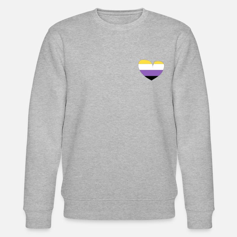 nonbinary heart - Stanley/Stella CHANGER Unisex Organic Sweatshirt - heather grey