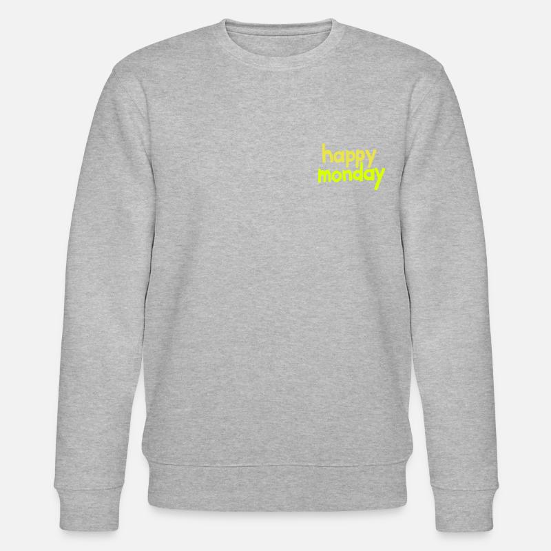 happy monday - Stanley/Stella Unisex Bio-Sweatshirt CHANGER  - Grau meliert
