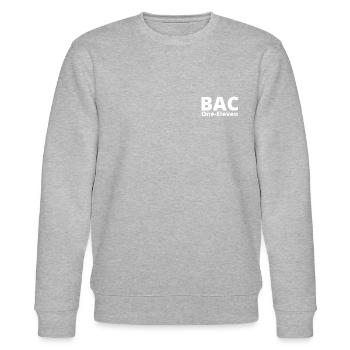 BAC One Eleven weißes Logo - Stanley/Stella Unisex Bio-Sweatshirt CHANGER  - Grau meliert - Vorne - Nik (191cm) & Marisol (170cm)