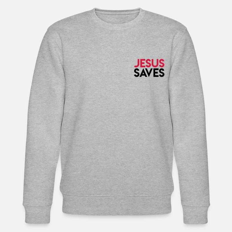 Jesus rettet - Stanley/Stella Unisex Bio-Sweatshirt CHANGER  - Grau meliert